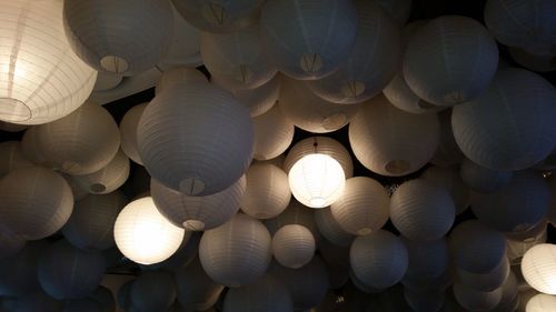 Full frame shot of illuminated lanterns