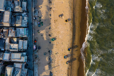 High angle view of beach