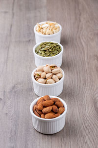 High angle view of food on table