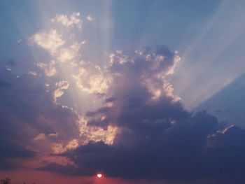 Low angle view of sky during sunset