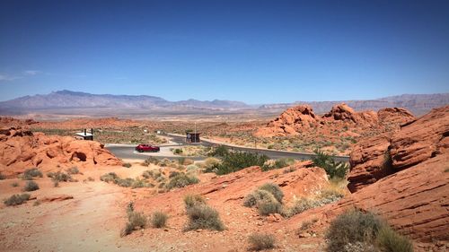 Scenic view of landscape against clear sky