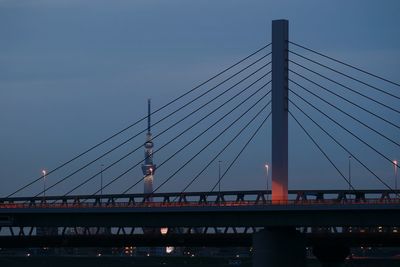 Low angle view of suspension bridge