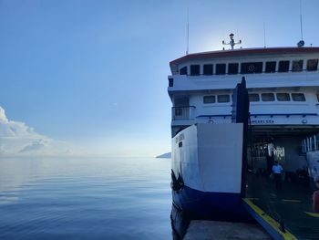 Scenic view of sea against blue sky