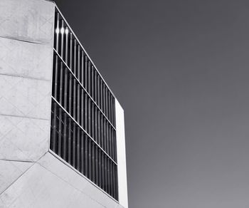 Low angle view of modern building against sky