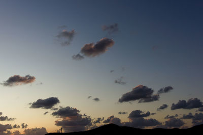 Low angle view of sky during sunset