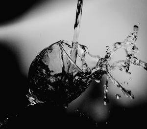 Close-up of water drops on glass