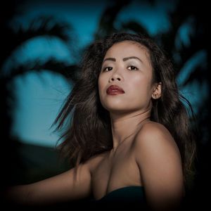 Close-up portrait of a beautiful young woman