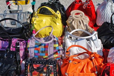 Close-up of multi colored hanging outdoors