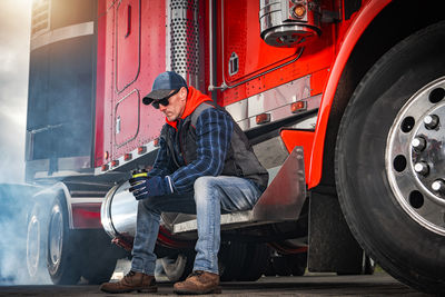 Man working at construction site