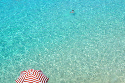 High angle view of woman in swimming pool