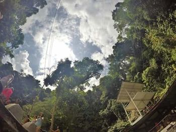 View of trees against cloudy sky