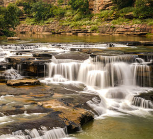 Scenic view of waterfall in forest