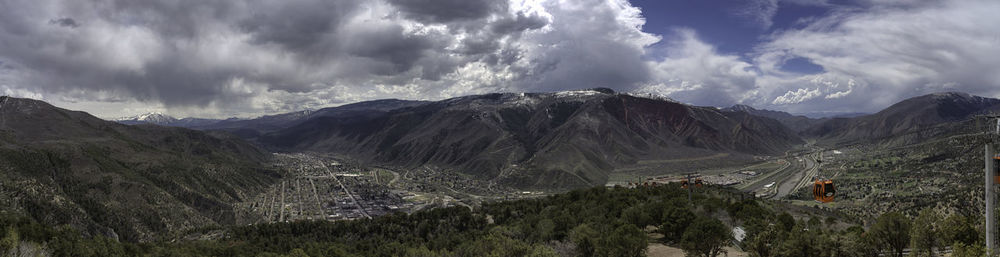 Panoramic view of mountains against sky