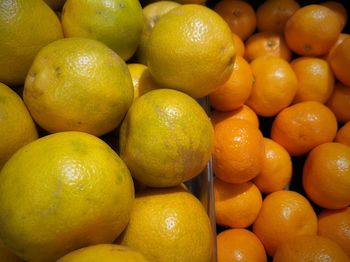 Full frame shot of oranges in market