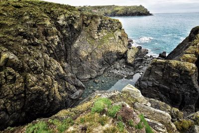 Scenic view of sea and rocks