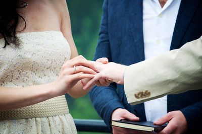 Cropped image people during wedding ceremony