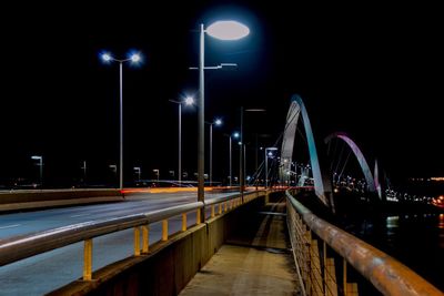 Illuminated street light at night