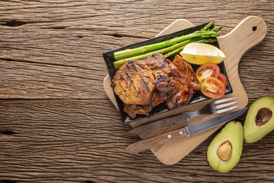 Directly above shot of food on table