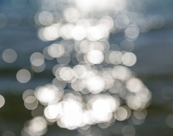 Defocused image of sunlight reflecting on lake