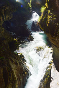 Scenic view of waterfall