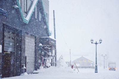 Residential buildings during winter
