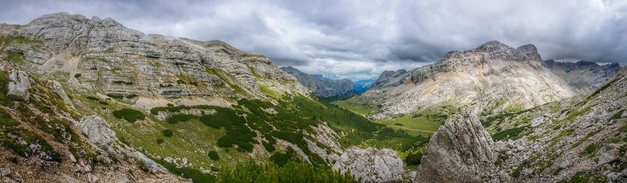 Scenic view of mountains against sky