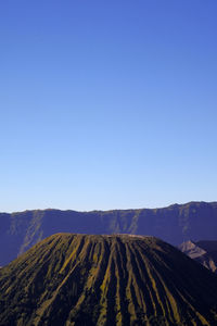 Panoramic view of landscape against clear blue sky