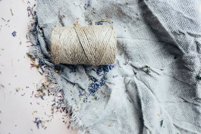 High angle view of painting on floor