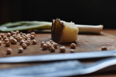 Close-up of food on table