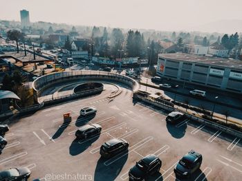 High angle view of traffic on highway