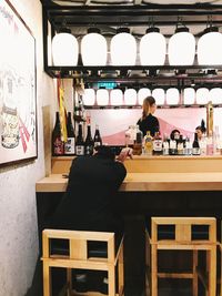 People sitting in restaurant
