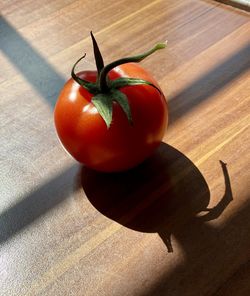 High angle view of tomatoes on table