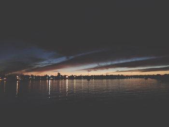 Scenic view of sea at sunset