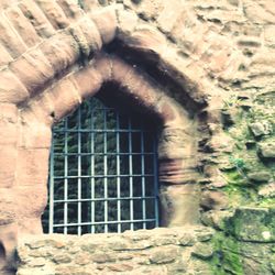 View of window of old building