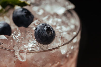 Close-up of drink in glass on table