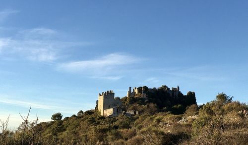 Low angle view of fort against sky