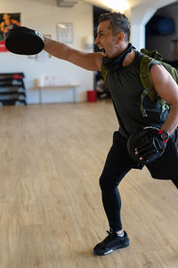 Man working at gym 