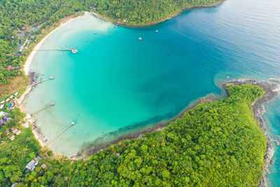 High angle view of sea shore