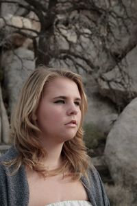 Close-up of woman looking away