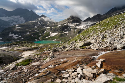 Scenic view of mountains against sky