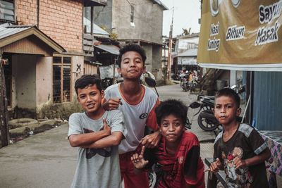 Portrait of smiling friends