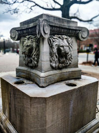 Close-up of angel statue