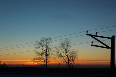 Low angle view of silhouette trees against sky during sunset