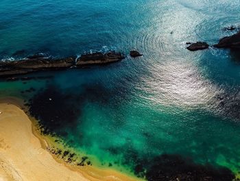 High angle view of sea shore