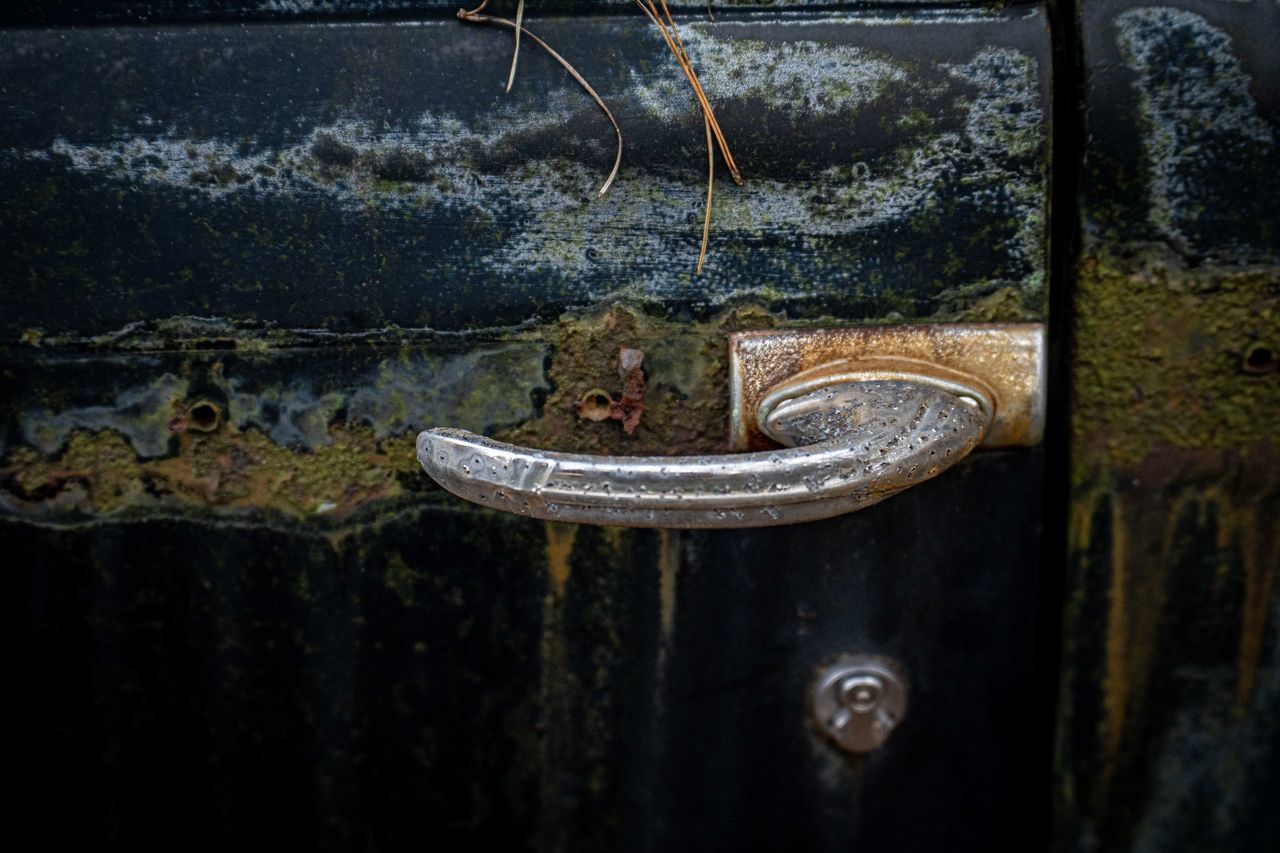 metal, no people, door, close-up, entrance, old, rusty, iron, darkness, wood, weathered, day