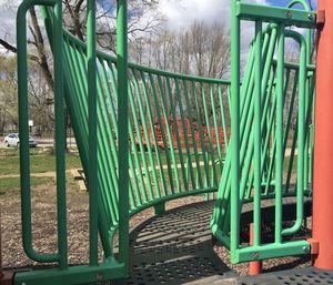 Empty chairs in playground