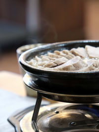 Close-up of food on table