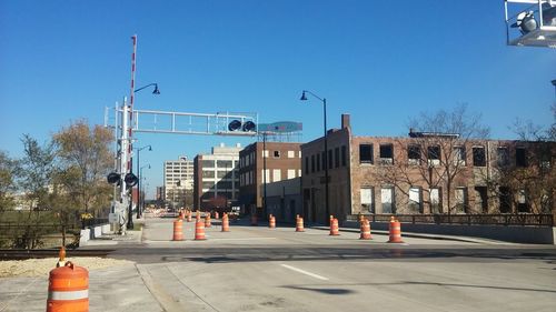 View of construction site against clear sky