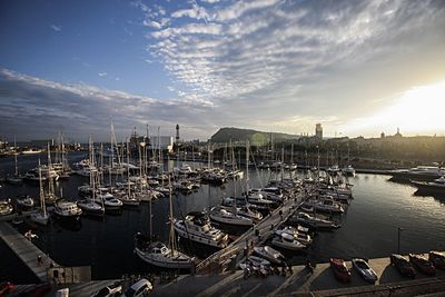 Boats in harbor