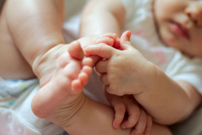 Close-up of baby feet